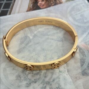 Tory Burch Gold Logo Stud Bangle